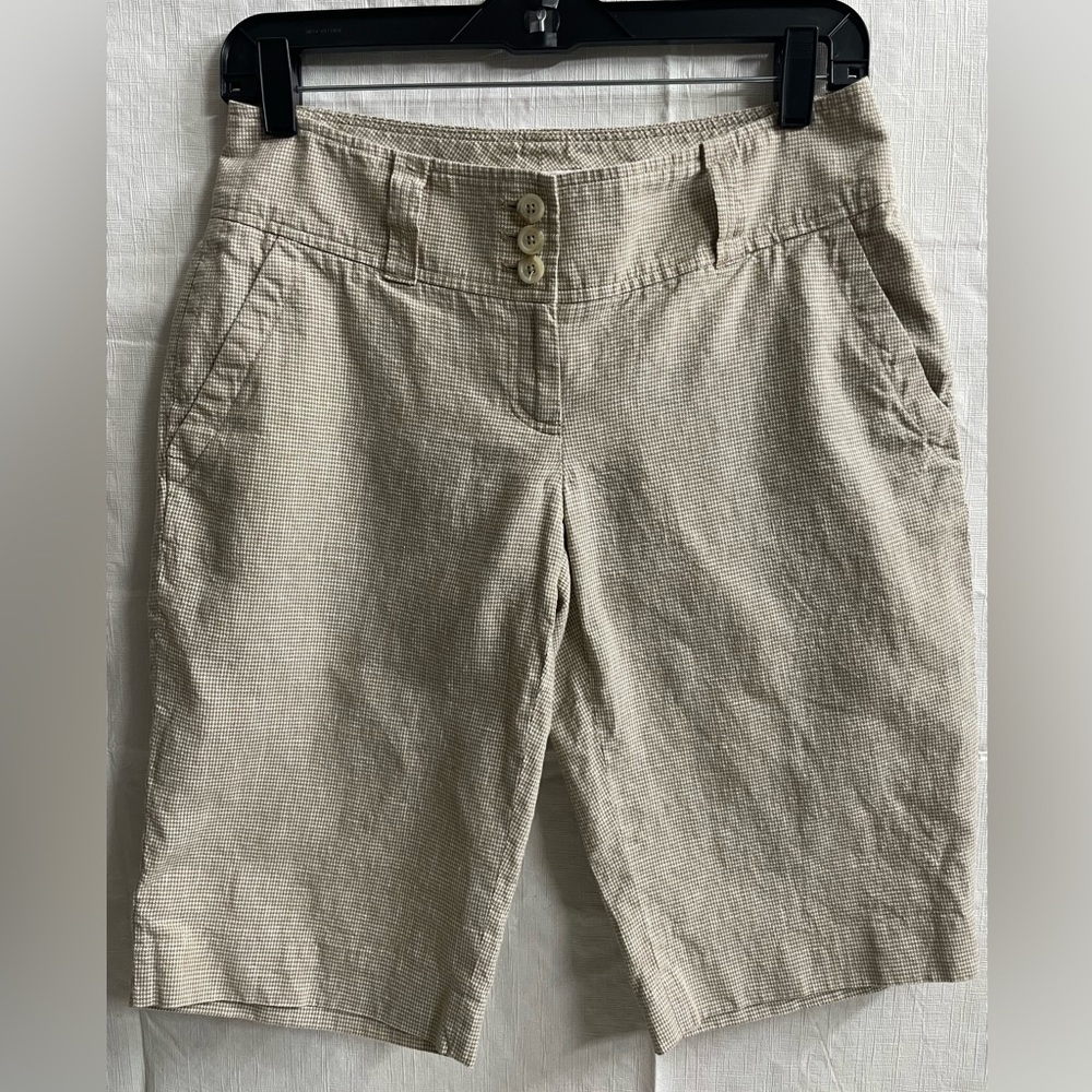 Michael Kors  Women's Bermuda Shorts Linen and cotton blend Size 2 (beige or tan